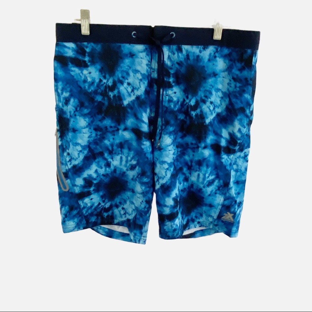 NWT ZeroXposur Men’s Swim Trunks Blue Tie Dye